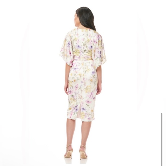 THEIA Printed Charmeuse Kimono Dress - Picture 2 of 4
